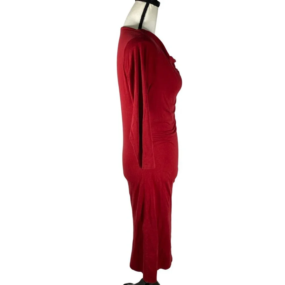 Patagonia seabreaks dress Asymmetrical Draped Neck 3/4 Sleeve Dress M Organic - Picture 4 of 10